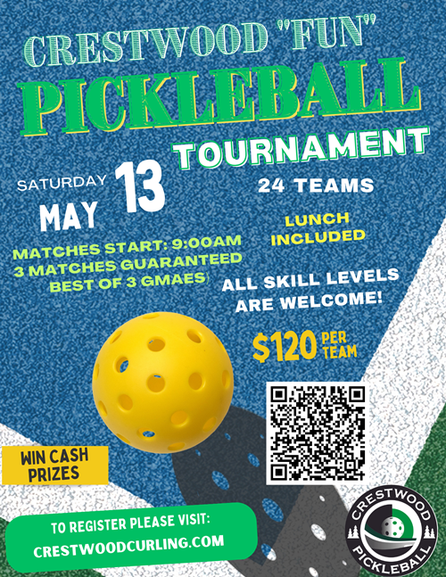 Pickleball Tournament Flyer With QR Code